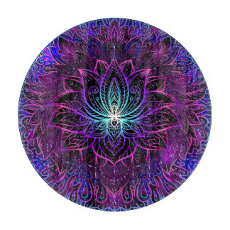 Planche À Découper Impression du boho de fleur Neon Lotus