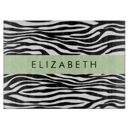 Planche À Découper Impression Zèbre, Grilles, Noir Et Blanc, Votre No