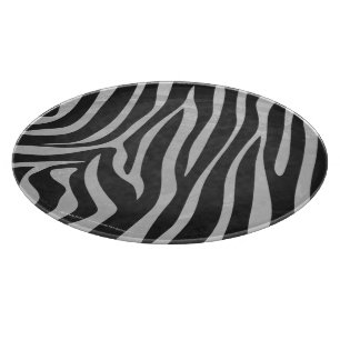Planche À Découper Imprimante en noir et gris clair Zebra