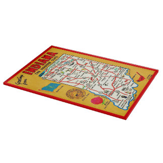 Planche À Découper  Indiana Hoosier Map 