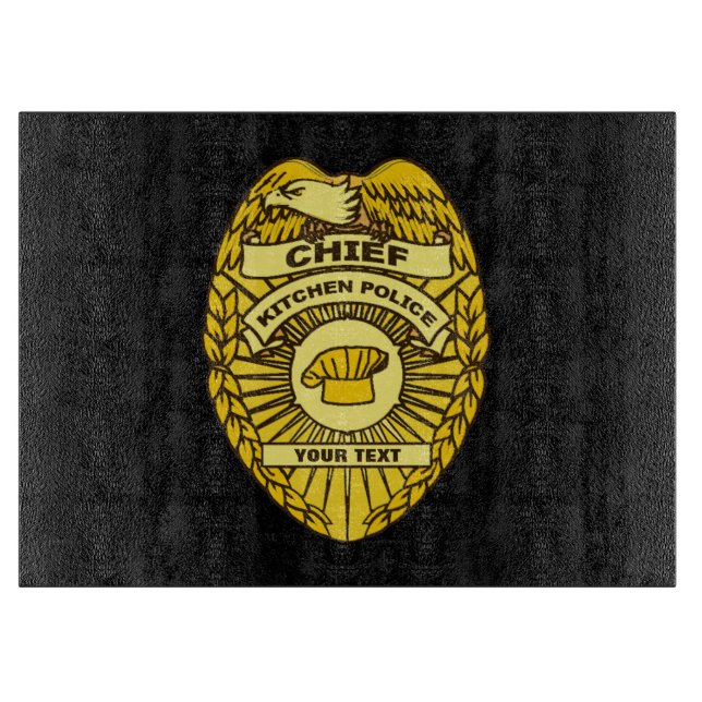 Planche À Découper Insigne du chef de la police de cuisine (Devant)