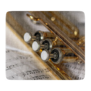 Planche À Découper Instrument de trompette et de tôle en cuivre