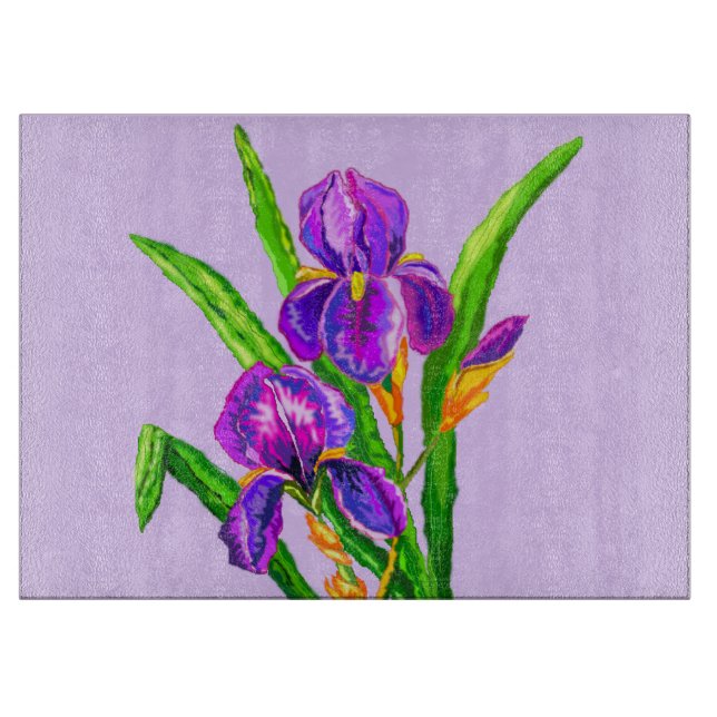Planche À Découper Iris Fleurs Coupe (Devant)
