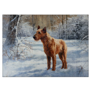 Planche À Découper Irish Terrier Laisser neiger Noël