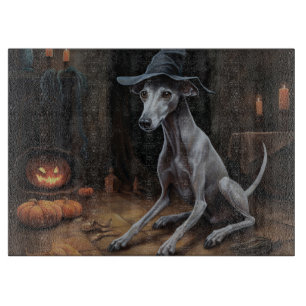 Planche À Découper Italien Greyhound Citrouille Halloween effrayant
