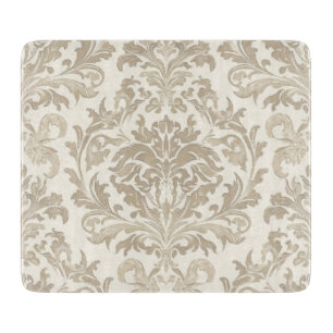 Planche À Découper Ivoire Élégance Baroque Damassé Classique Antique