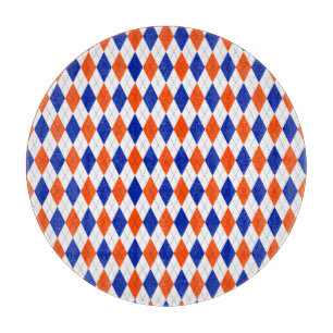Planche À Découper Jacquard orange et bleu diamant