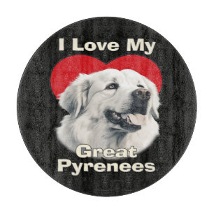 Planche À Découper J'aime mon chien des Pyrénées