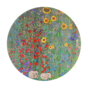 Planche À Découper Jardin agricole de Gustav Klimt avec tournesols