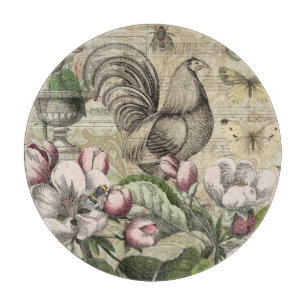 Planche À Découper Jardin de Coq Vintage Art Collage : Campagne Franç