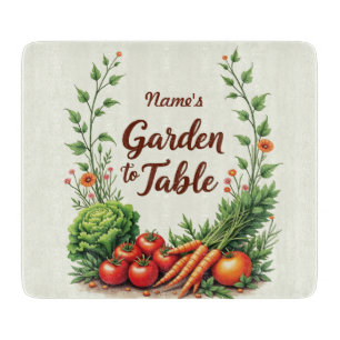Planche À Découper Jardin de nom modifiable à table