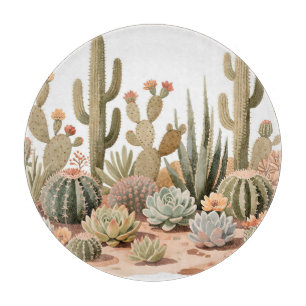 Planche À Découper Jardin de succulentes de cactus du désert Aquarell