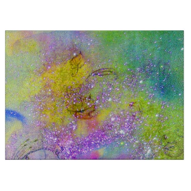 Planche À Découper JARDIN DES OMBRES PERDUES - Vert Jaune violet (Devant)