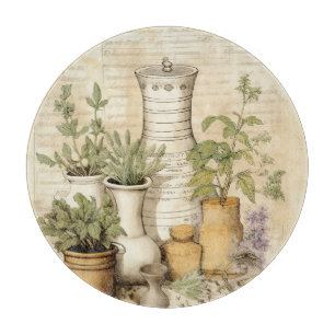 Planche À Découper Jardin d'herbes potées personnalisable