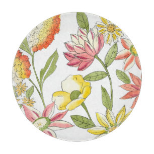 Planche À Découper Jardin fleuri avec Arrière - plan blanc