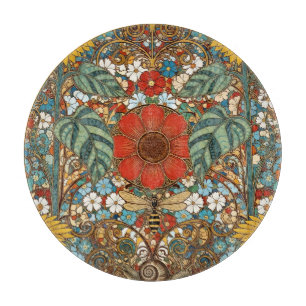 Planche À Découper Jardin floral Art Nouveau – Tournesols, Abeille