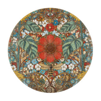Planche À Découper Jardin floral Art Nouveau – Tournesols, Abeille