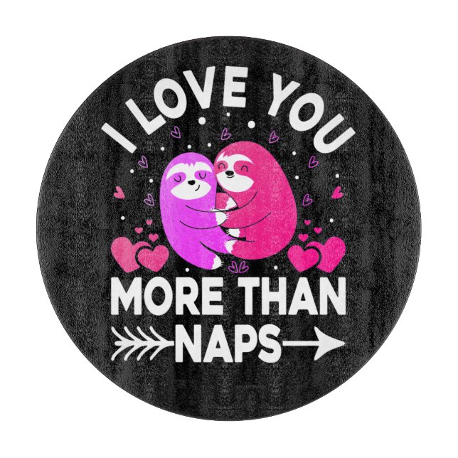 Planche À Découper Je t'aime plus que des fentes roses et violettes (Devant)