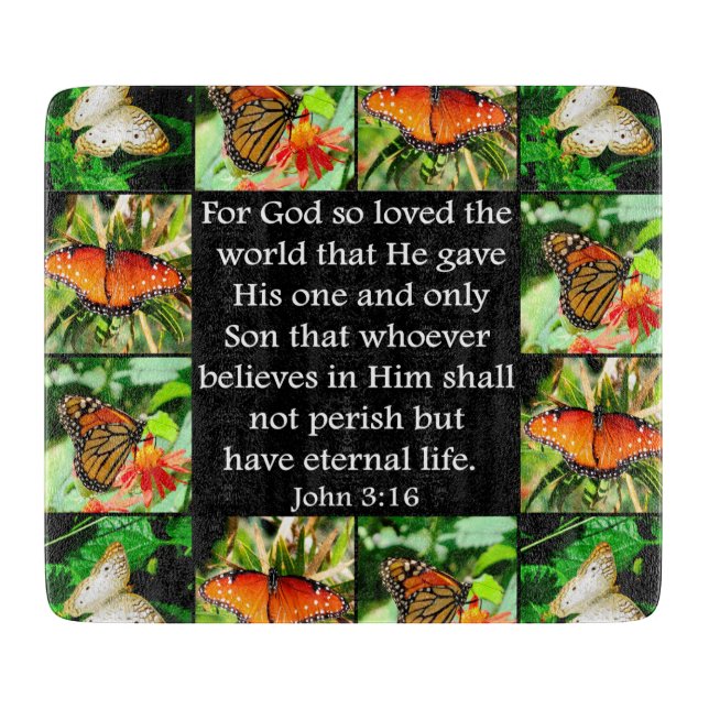 PLANCHE À DÉCOUPER JOHN 3:16 BUTTERFLY DESIGN (Devant)