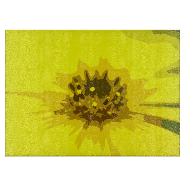 Planche À Découper Joli Abstrait Vivid Fleur de marguerite Jaune (Devant)