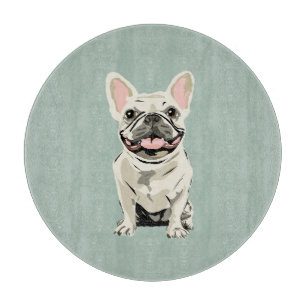 Planche À Découper Joli Chien, Bleu Poussiéreux