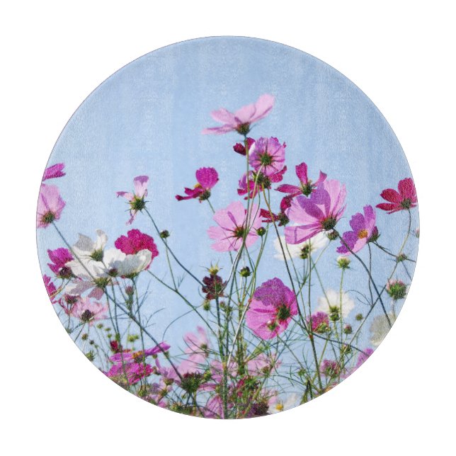 Planche À Découper Joli violet Fleurs sauvages Pré Photo (Devant)
