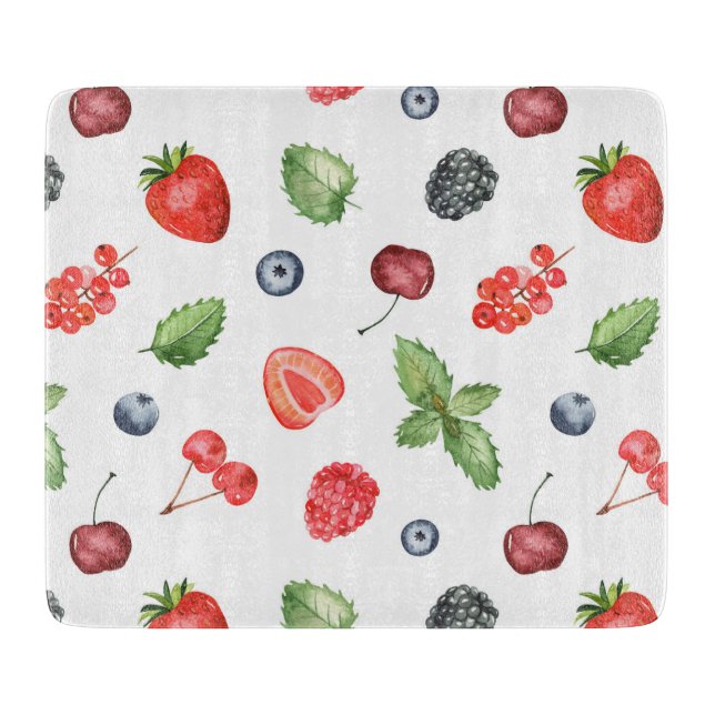 Planche À Découper Jolie aquarelle Berry Motif cuisine (Devant)