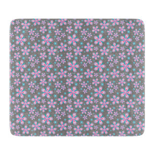 Planche À Découper Jolie rose et gris floral