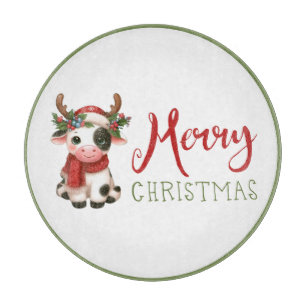 Planche À Découper Jolie vache de Noël mignonne