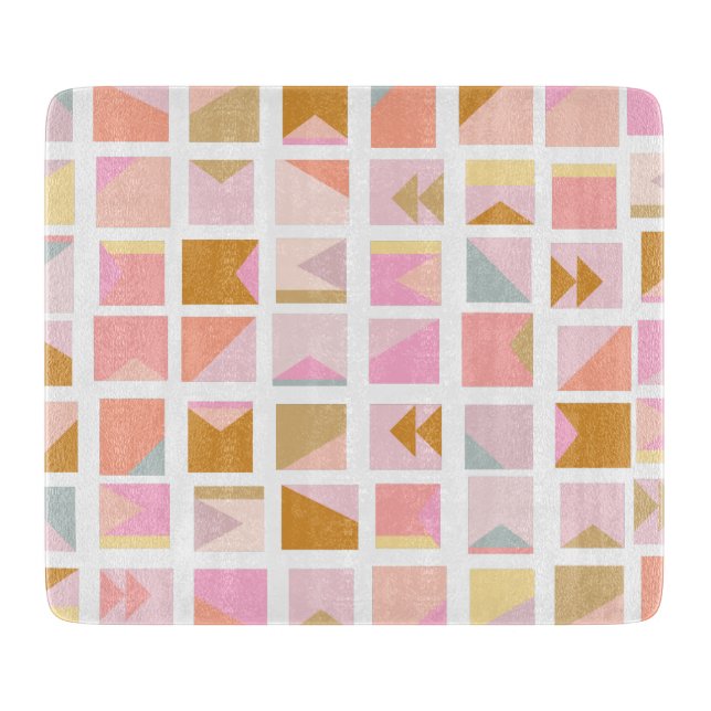 Planche À Découper Jolies couleurs pastel Design géométrique moderne (Devant)