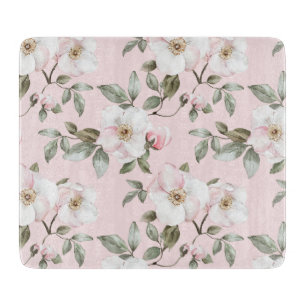 Planche À Découper Jolies Fleurs Roses Et Blanches Shower De Mariée
