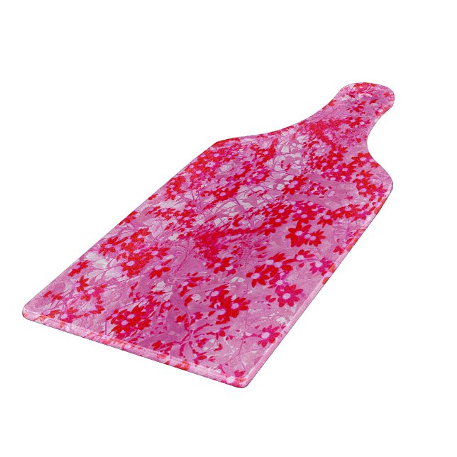Planche À Découper Jolies Fleurs Rouges (Coin)