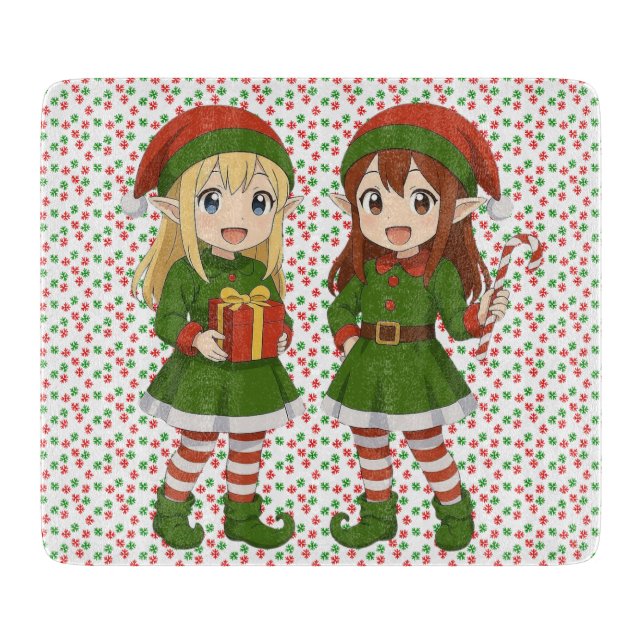 Planche À Découper Jolis elfes de Noël d'anime (Devant)