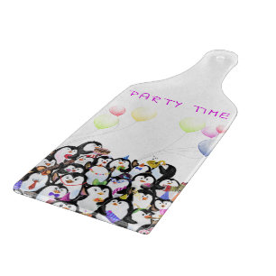 Planche À Découper Joyeuse fête des pingouins de Noël