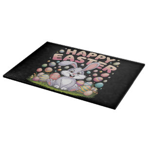 Planche À Découper Joyeuses Pâques 2025  Œufs Lapin Mignon