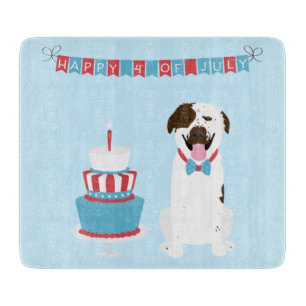 Planche À Découper Joyeux 4 Juillet Chien Rouge Blanc Bleu
