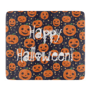 Planche À Découper Joyeux Motif Citrouille d'Halloween Jack-o-Lantern