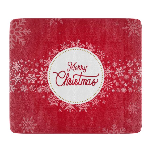 Planche À Découper Joyeux Noël hiver Festivals rouges (Devant)