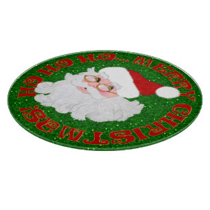 Planche À Découper Joyeux Noël Père Noël Face-Round Cutboard