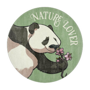 Planche À Découper Joyeux Panda odé Blossom Nature Lover Cartoon