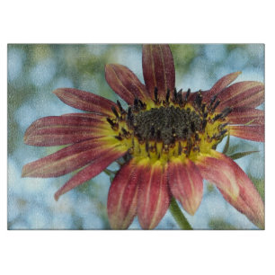 Planche À Découper Joyeux panneau de coupe de verre de tournesol roug