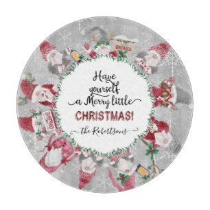 Planche À Découper Joyeux petit Noël Gnome Santas Elf Snowflakes