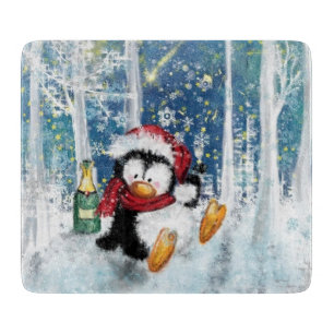 Planche À Découper Joyeux pingouin - Noël