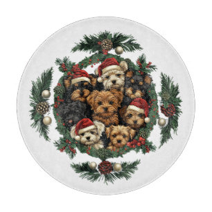 Planche À Découper Joyeux Yorkshire Terrier Chiens de Noël