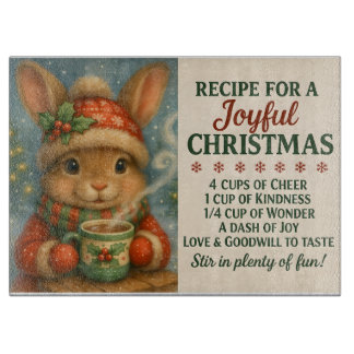 Planche À Découper Joyful Christmas Bunny Cutting Board