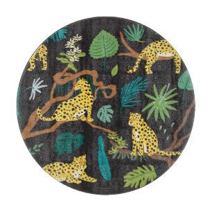 Planche À Découper Jungle Leopards : Illustrations Vintages de la fau