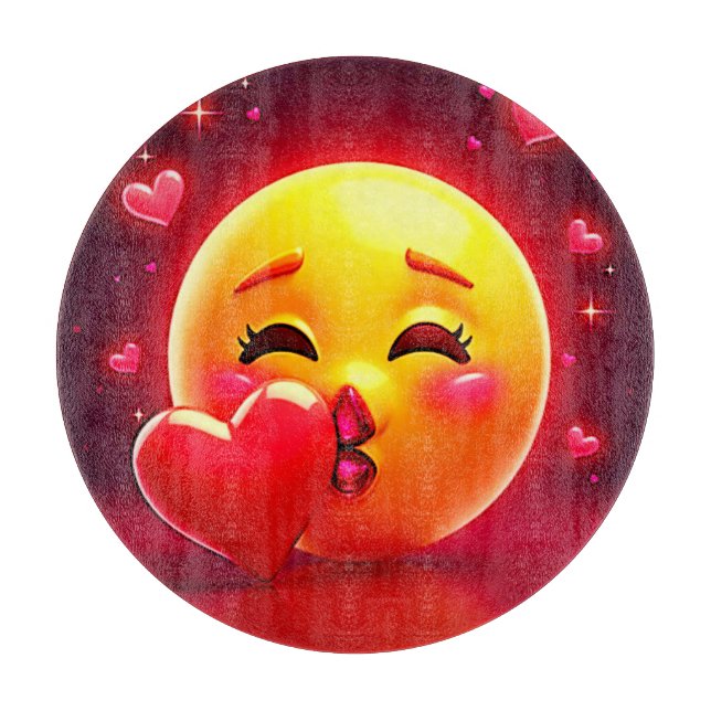 Planche À Découper Kiss Emoji: Love and Hearts Art (Devant)