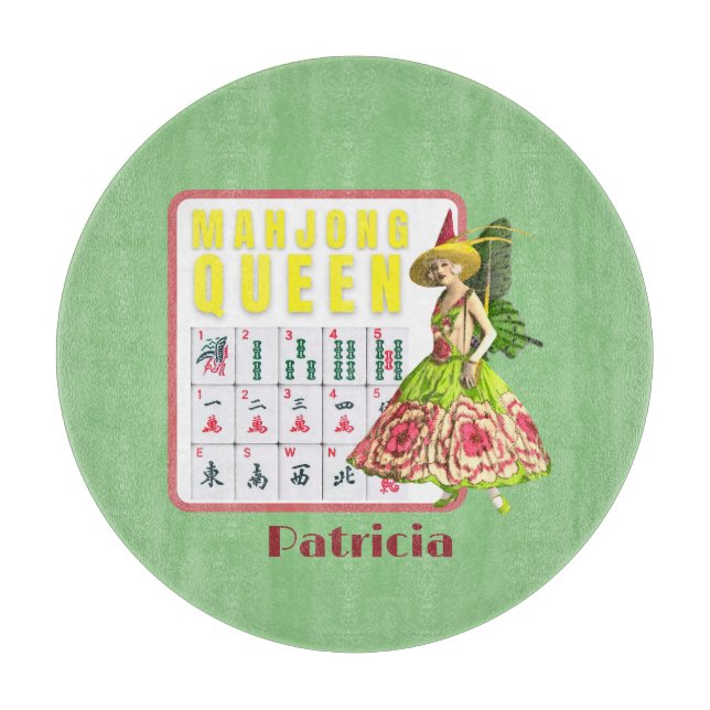 Planche À Découper Kitschy Mahjong Reine Personnalisée (Devant)