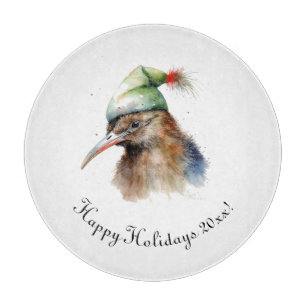 Planche À Découper Kiwi oiseau à l'aquarelle personnalisé Noël Elfe v