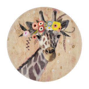 Planche À Découper Klimt Giraffe Couronne De Fleurs